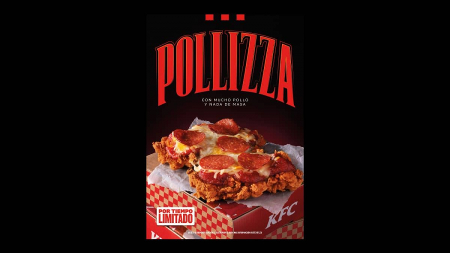 edición limitada de la Pollizza de KFC: pizza sin masa y con pollo