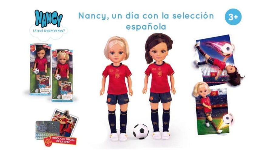 Famosa lanza la muñeca Nacy un día con la Selección Española