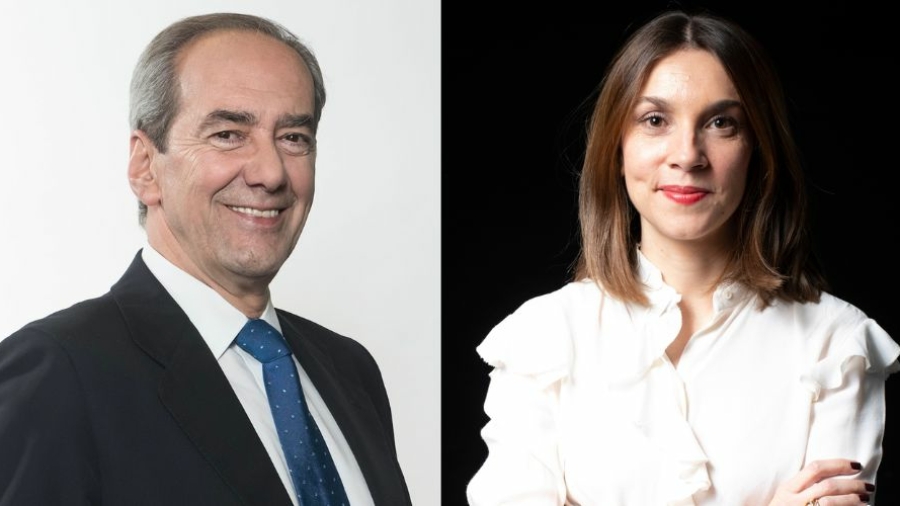 José Manuel González-Páramo y Alicia Coronil del Consejo Asesor en Europa de LLYC