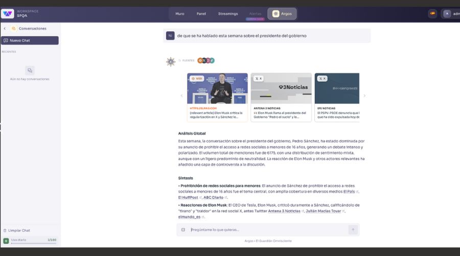 asistente conversacional Argos