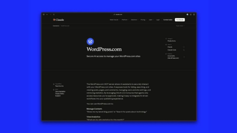WordPress lanza un conector para Claude