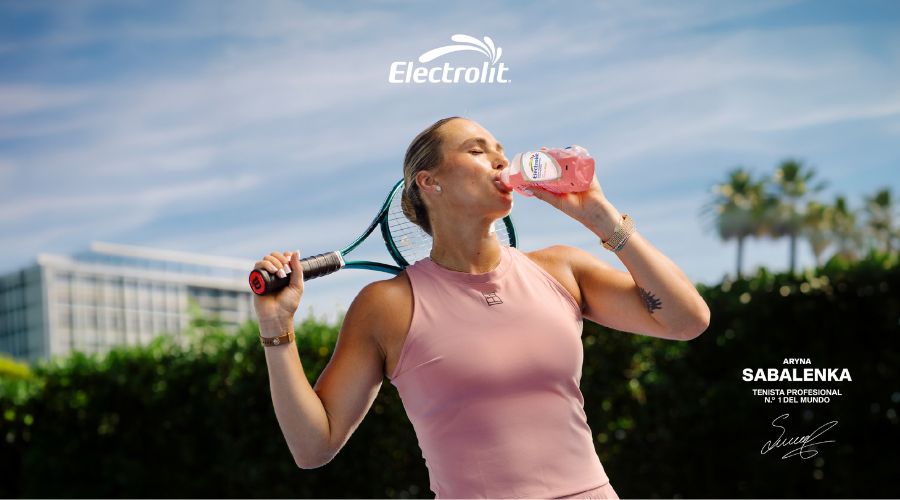Aryna Sabalenka es embajadora de marca de Electrolit