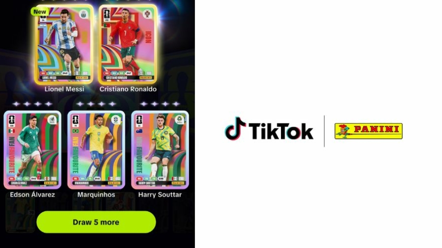 TikTok y Panini lanzan una colección de cromos digitales para la Copa Mundial de la FIFA 2026